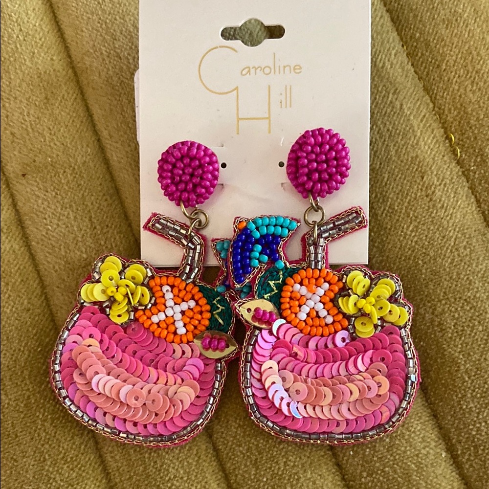 Pink and Multicolor Sequin Earrings